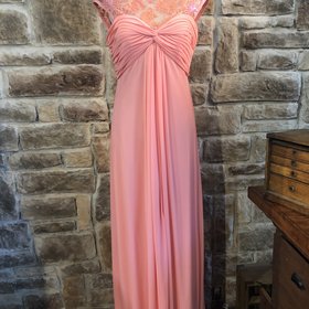 Alex Evenings Pink Lace and Sequin Illusion Gown, Size 12