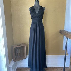 My Fashion Black Halter Chiffon Full Length Dress, Size 12