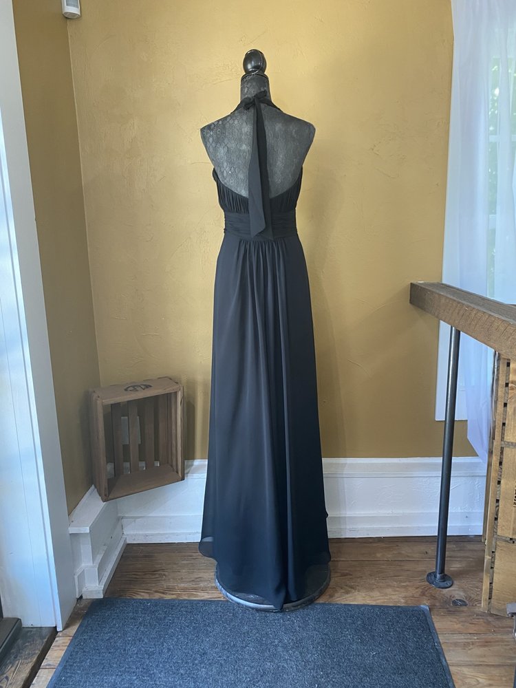 My Fashion Black Halter Chiffon Full Length Dress, Size 12