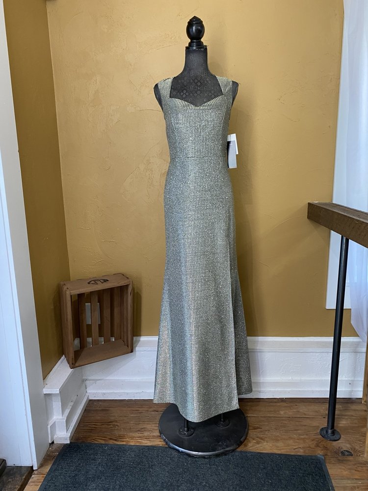 La Scala Gold and Silver Long Shimmer Dress, Size M