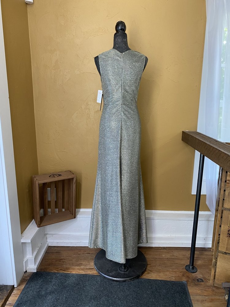 La Scala Gold and Silver Long Shimmer Dress, Size M