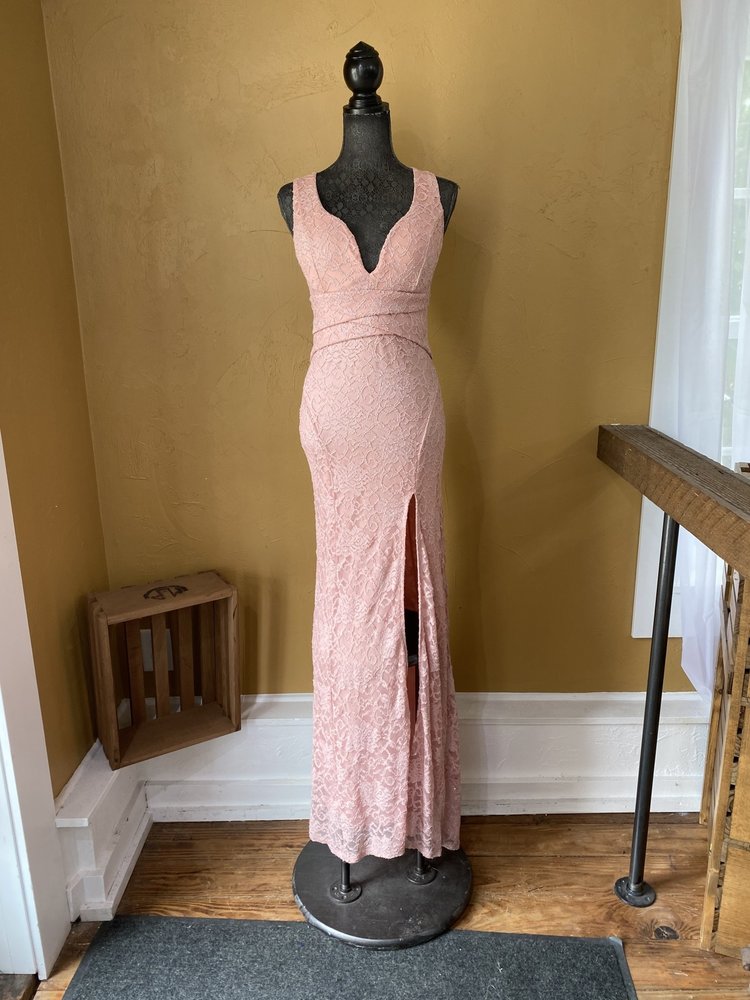 Emerald Sundae Pink Lace and Glittery Gown, Size XL
