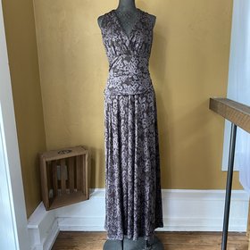 Nine West Floral Lace V-Neck Dress, Size 16