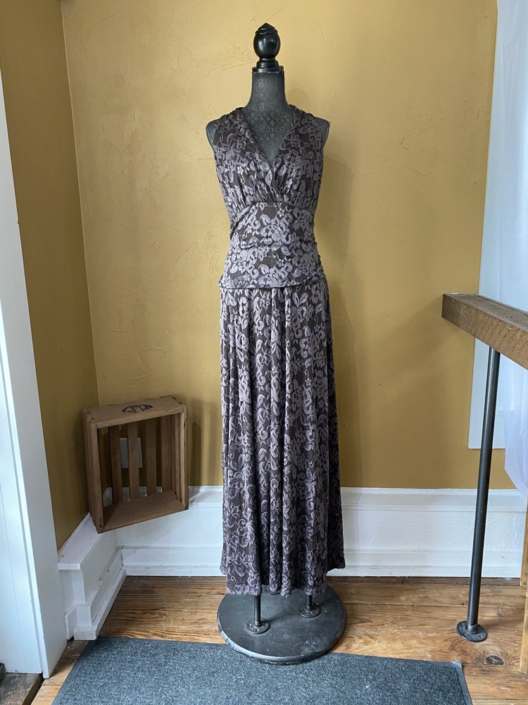 Nine West Floral Lace V-Neck Dress, Size 16