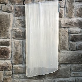 Ivory Hand Beaded Scarf, Size OS