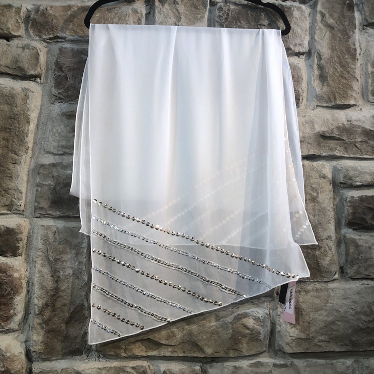 INC Beige Beaded Scarf, Size OS