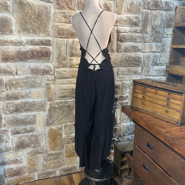 Bardot Black Open Back Jumpsuit, Size 10