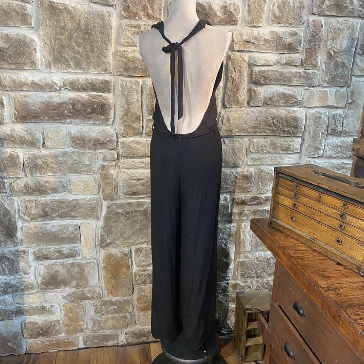 Max Studio Black Halter Jumpsuit with Belt