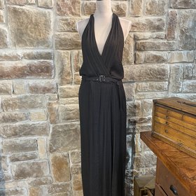 Max Studio Black Halter Jumpsuit with Belt