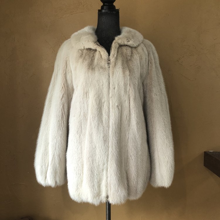 Made in Canada Reversible Blush Mink Bomber Jacket, Size M