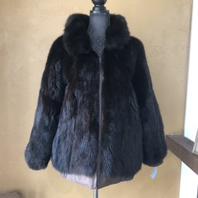 Reversible Dark Brown New Zealand Possum Bomber, Size XL