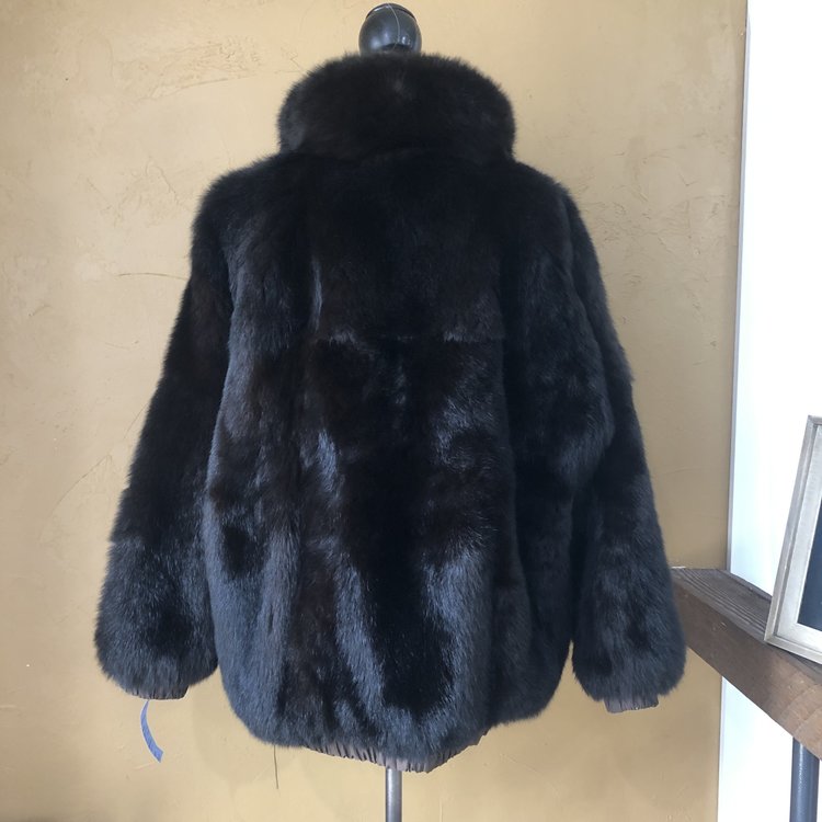 Reversible Dark Brown New Zealand Possum Bomber, Size XL