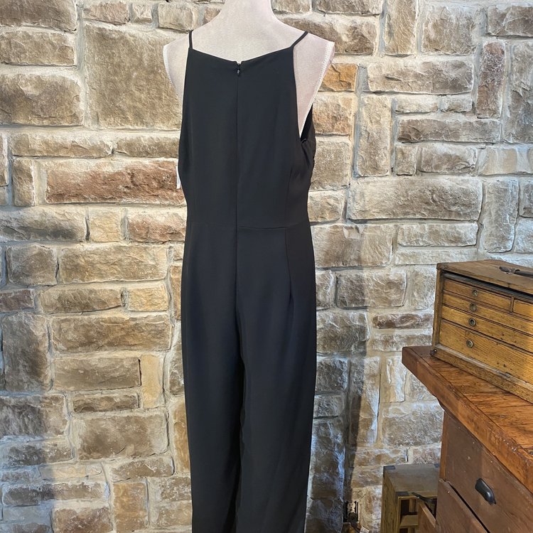 19 Cooper Black Tie Front Wide Leg Jumpsuit