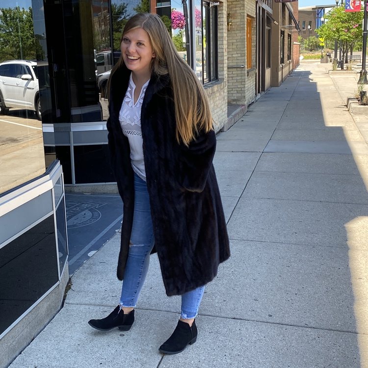 Lapaul's Dark Ranch Mink Long Coat, Size S/M