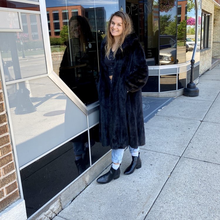 Black Magic Black Magic Mink Swing Coat, Size M