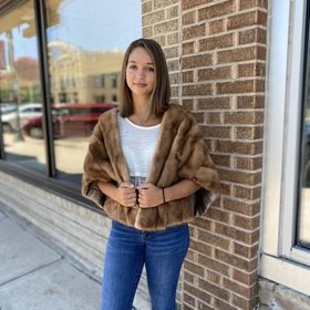 Autumn Haze Mink Stole, Size L