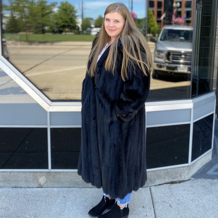 Black Mink Coat, Size L