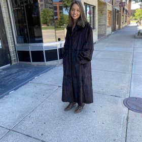Dark Ranch Mink Full Length Coat, Size 3XL