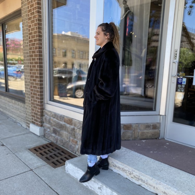 Mahogany Mink Full Length Coat, Size XL