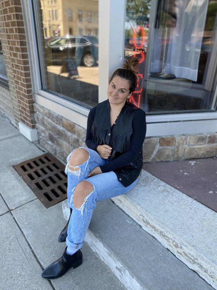 Leather Fringe Vest, Size 3X