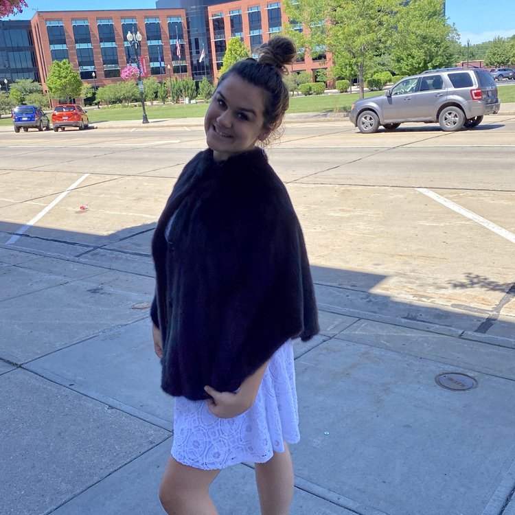 Dark Ranch Mink Cape, Size OS