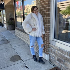 Truesdell Blush and Arctic Fox Jacket, Size S