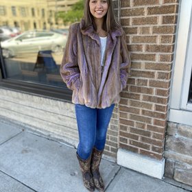 Lilac Shadow Autumn Haze Mink Jacket, Size M/L