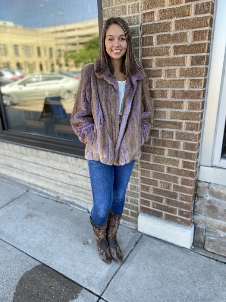 Lilac Shadow Autumn Haze Mink Jacket, Size M/L