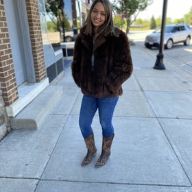 Chocolate Brown Tuscan Lamb Jacket, Size M