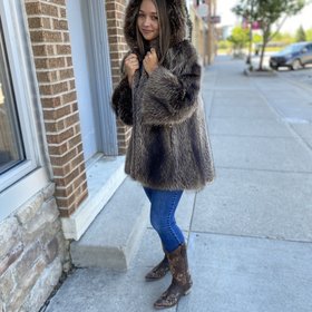 Raccoon Jacket with Hood, Size M