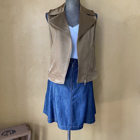 Massino Dutti Brown  Zipped Vest, Size S