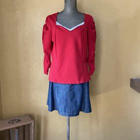 Red Long Sleeve Top