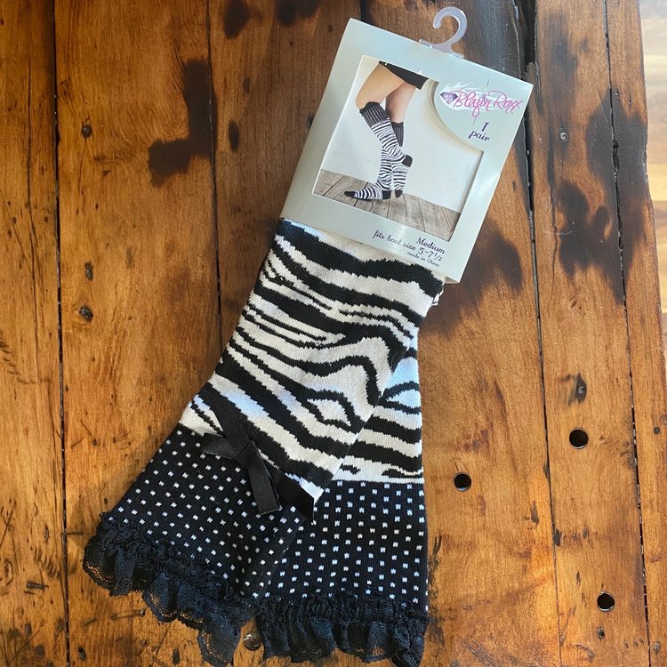 Blazin Roxx Zebra Print Boot Socks
