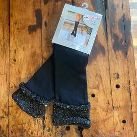 Blazin Roxx Black Glitter Boot Socks Medium (5-7.5)