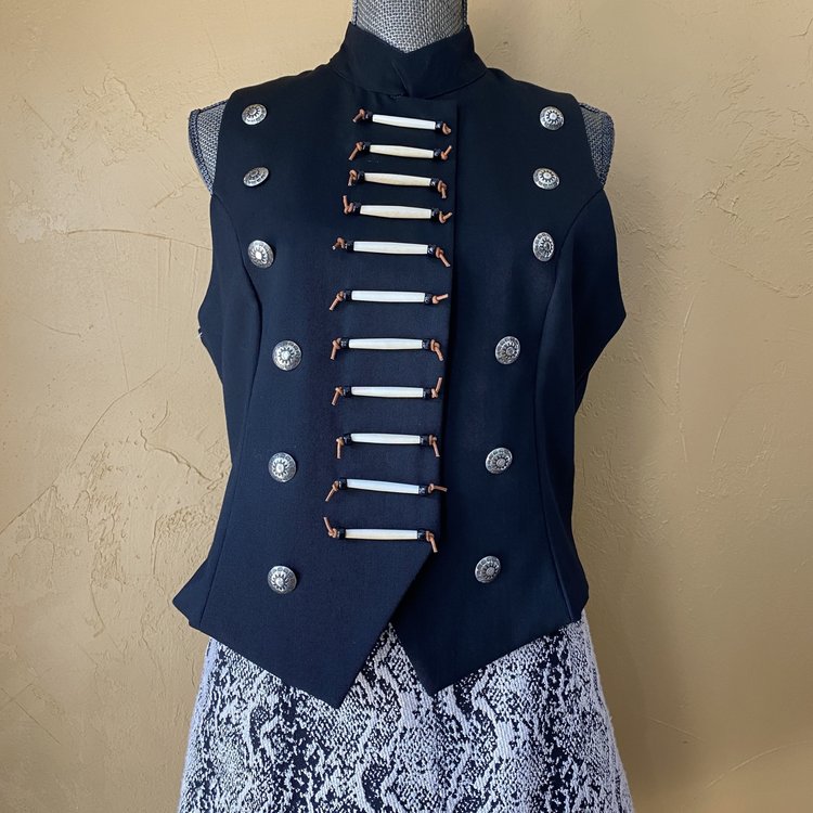 Lynn McKenna Black Military Vest, Size L