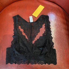 Wishlist Black Lace Racerback Bralette Size S