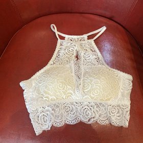 White Lace Keyhole Bralette (One Size)