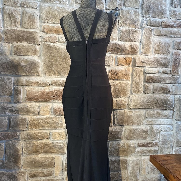 Emerald Sundae Halter Illusion Formal Gown, Size L