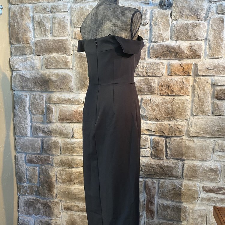 Black Off the Shoulder Evening Gown, Size L