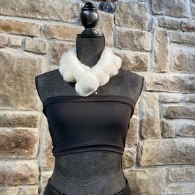 White Fur Scarf, 24inch