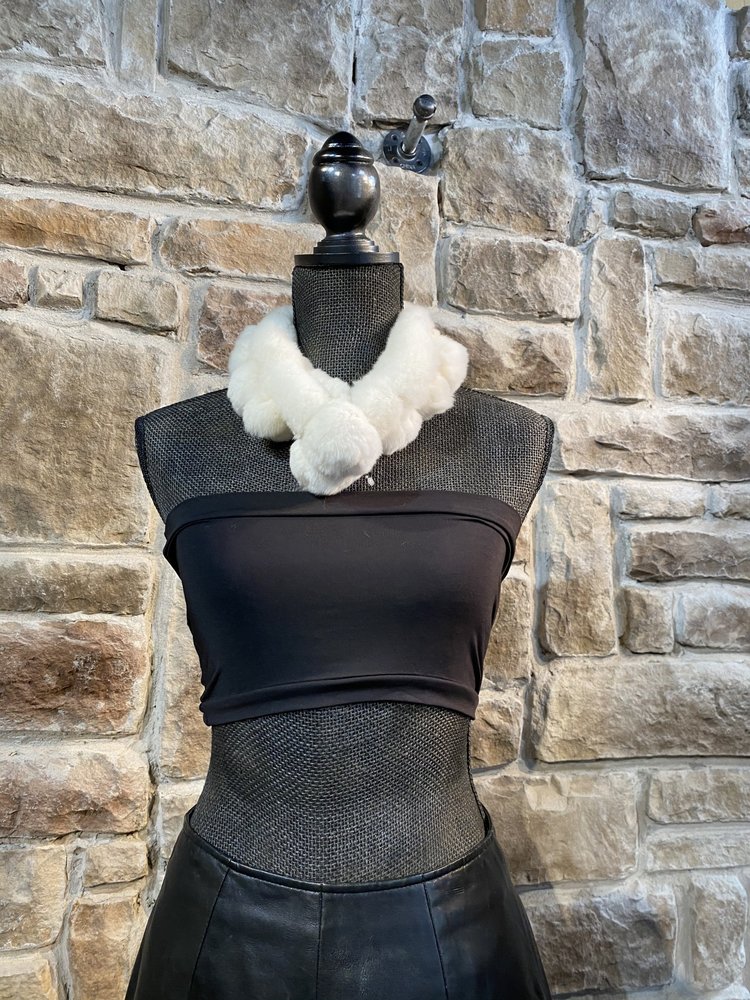 White Fur Scarf, 24inch