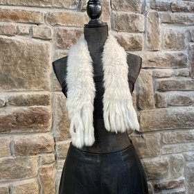 White Knitted Rabbit Scarf, 40 inch