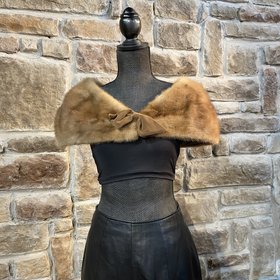 Autumn Haze Mink Stole with Bow, 41 inch