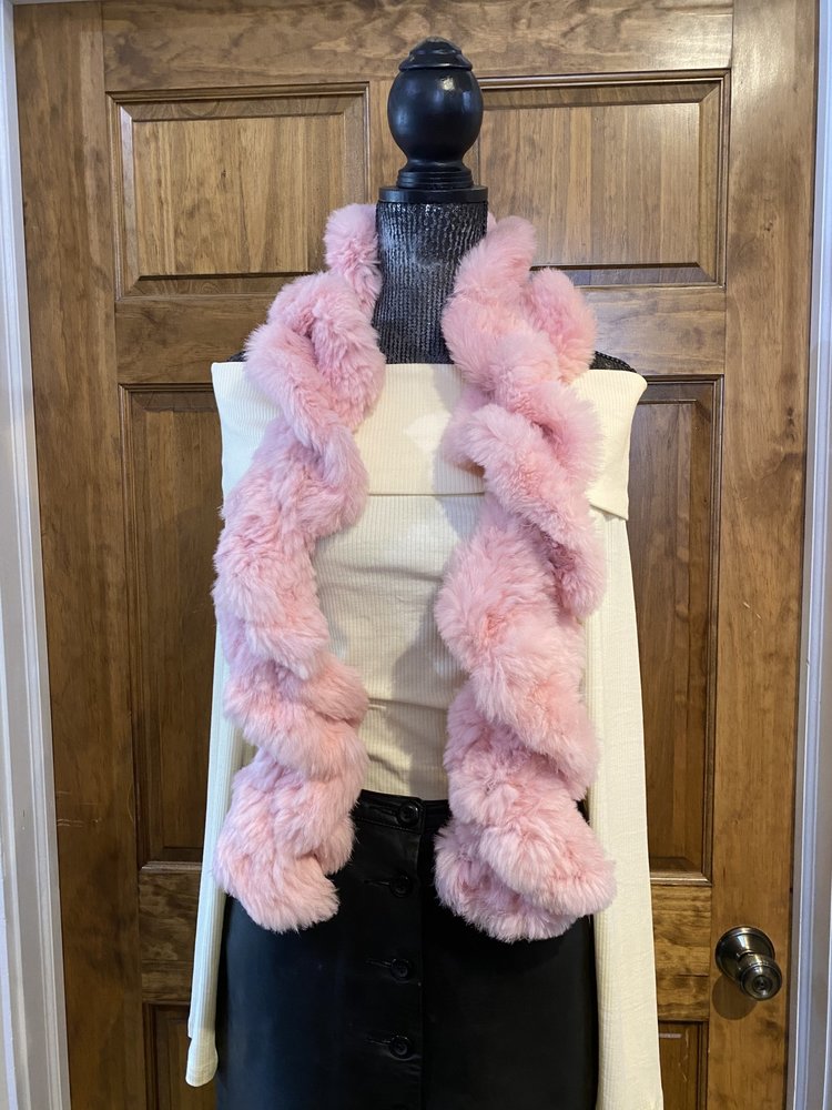 Pink Knitted Rabbit Scarf, 51 inch