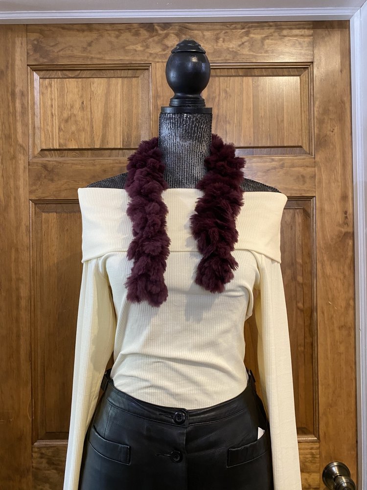 Dyed Rabbit Scarf, 30 inch