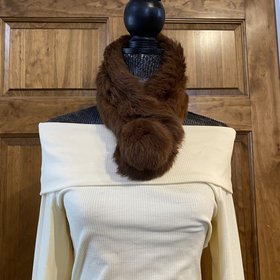 Brown Rabbit Adjustable Scarf, 25 inch