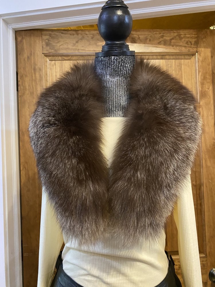 Silver Fox Statement Collar, 35 inch