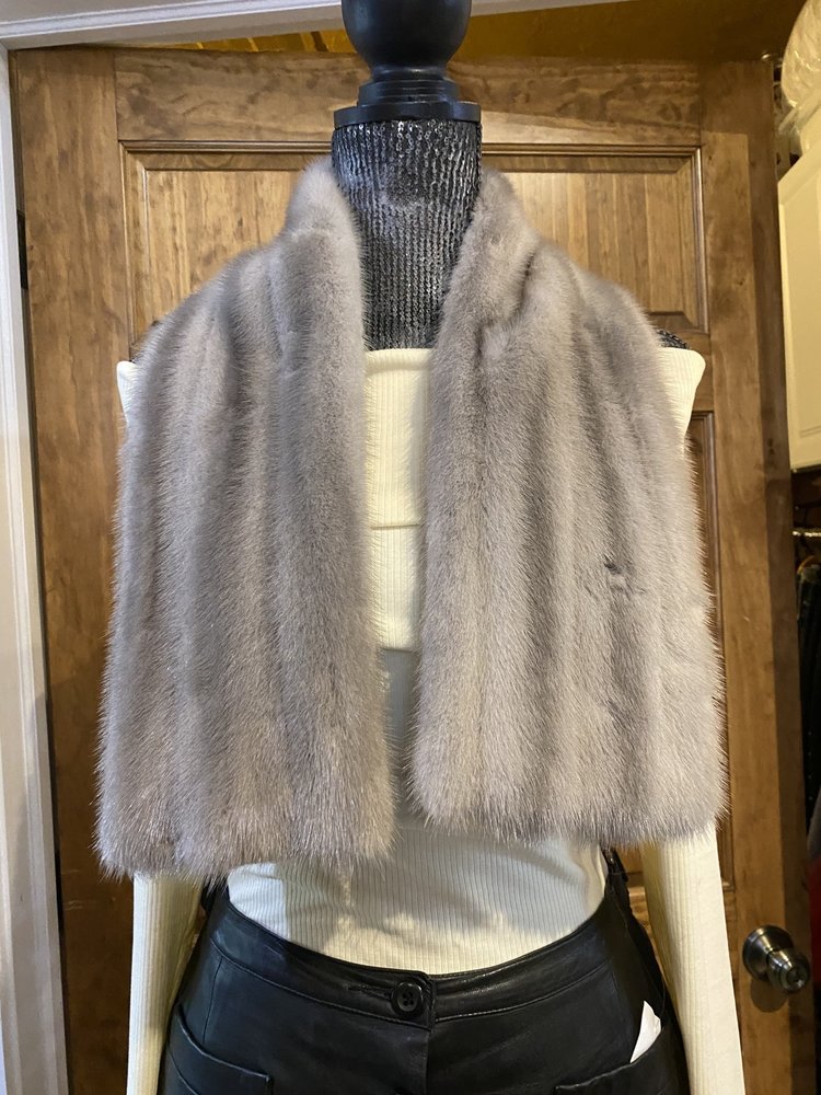 Gray Mink Scarf, 41 inch