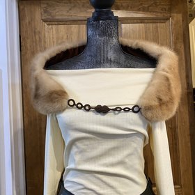 Autumn Haze Mink Collar with Closure, 36 inch