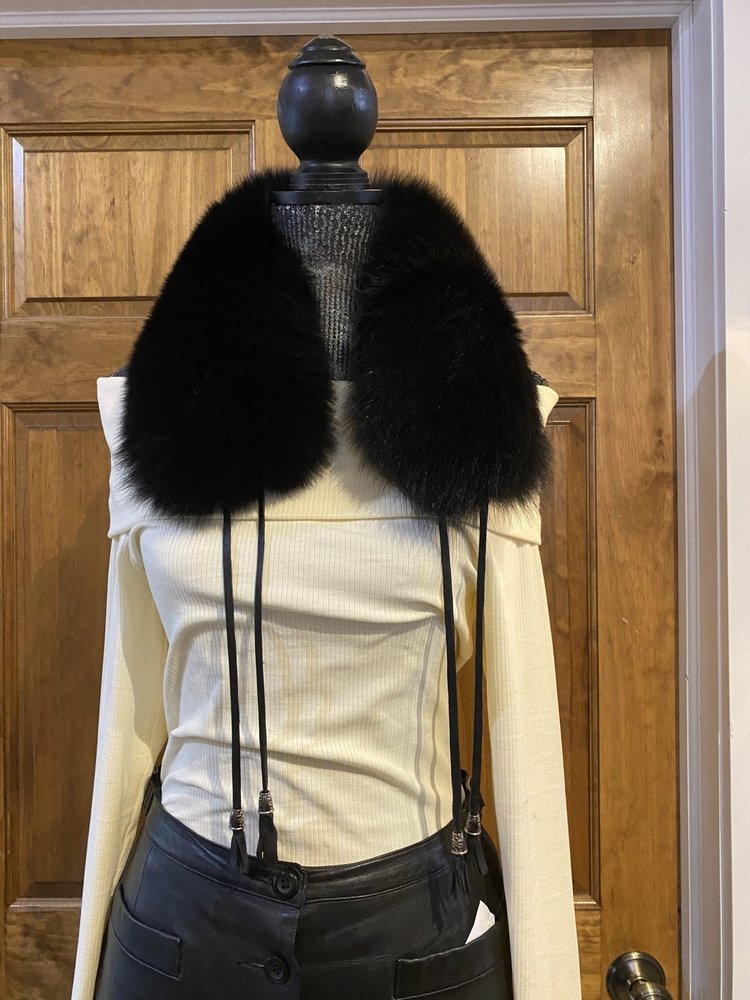 Black Fox Collar/Headband with Ties, 24 inch